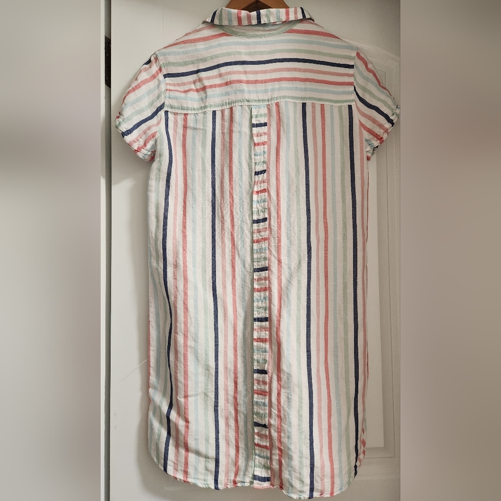 SOUTHERN TIDE KAMRYN STRIPED SHIRT DRESS CLASSIC WHITE - Picture 6 of 9